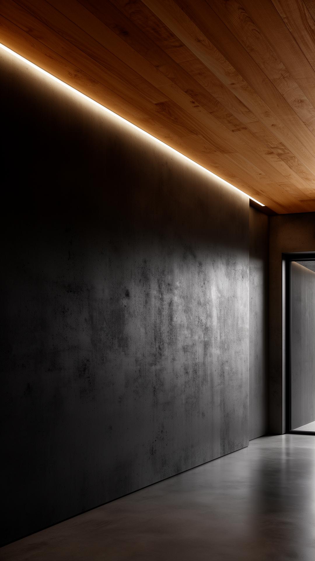 Architectural concrete and timber detail